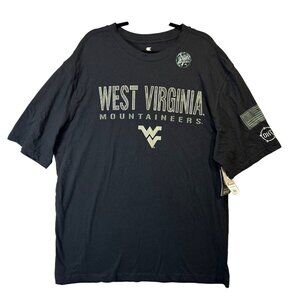 NEW West Virginia Mountaineers Black T-Shirt Camo Print Logo OHT Men's Size XLT